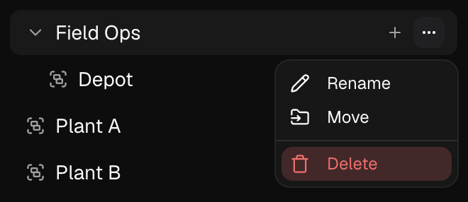Delete Group Menu